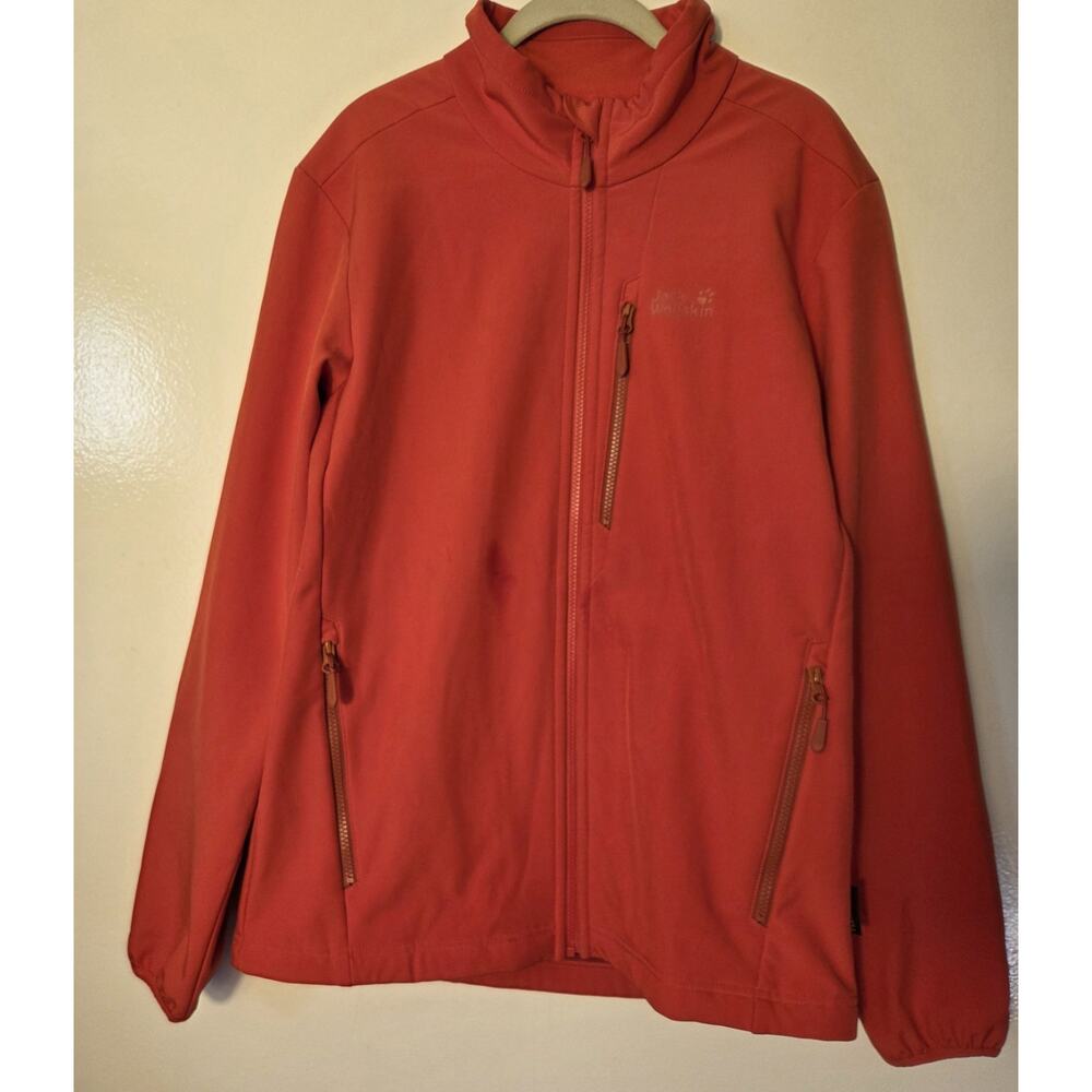Jack Wolfskin Mens Sz Medium Softshell Lined Whirlwind Jacket Orange EUC